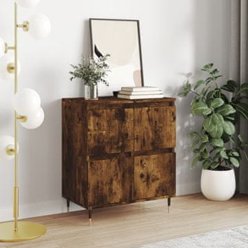 Vidaxl Komoda s ladicama, dimljeni hrast, 60x35x70 cm, materijal na bazi drva