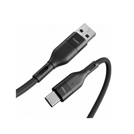 Veger AC03 kabel, pleteni, USB-A na USB-C, 1,2m, crna (AC03)