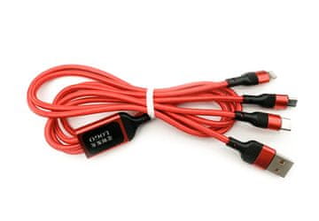 MXM 3u1 USB kabel s microUSB, Type-C i Lightning konektorom, 1,25 metra