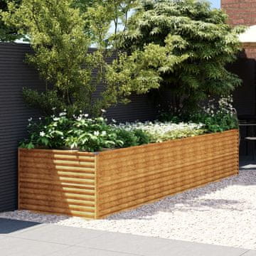 Vidaxl Uzdignuta žardinjera, 386x100x69 cm, Corten čelik