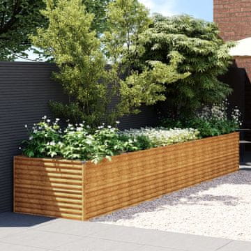 Vidaxl Uzdignuta žardinjera, 479x100x69 cm, Corten čelik