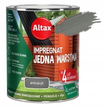 Altax Jednoslojna impregnacija za drvo i beton, antracit, 0,75l