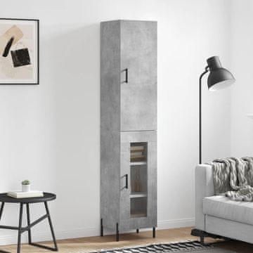 Vidaxl Visoki ormarić betonsko-sivi 34,5 x 34 x 180 cm