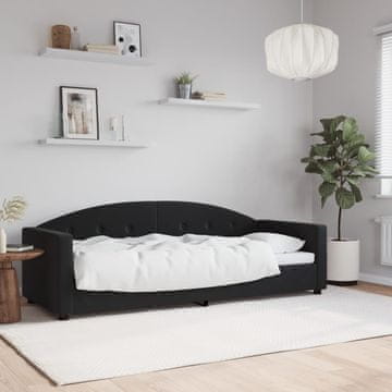Vidaxl Kauč na razvlačenje crni 80x200 cm presvučen baršunom