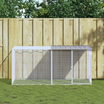 Vidaxl Kavez za kokoši s krovom svijetlo sivi 203x98x90 cm čelik