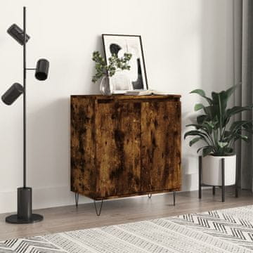 Vidaxl Komoda s ladicama, dimljeni hrast, 60x35x70 cm, materijal na bazi drva