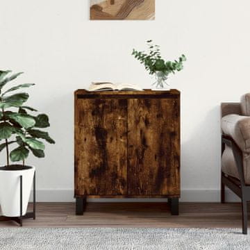 Vidaxl Komoda s ladicama, dimljeni hrast, 60x35x70 cm, materijal na bazi drva