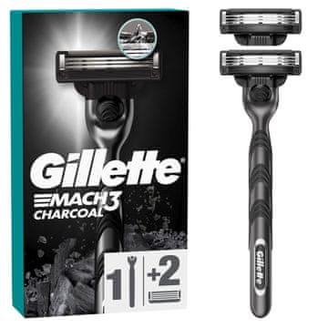 Gillette Mach3 brijač s ugljenom za muškarce + 2 zamjenskih glava