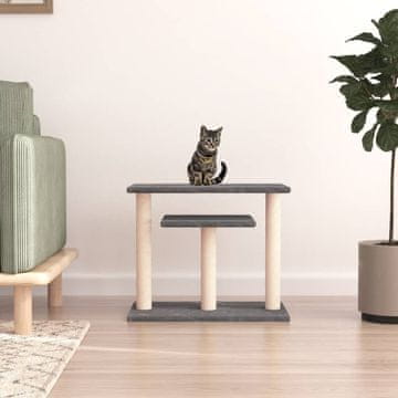 Vidaxl Grebalica za mačke s platformama tamno siva 62,5 cm