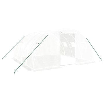 Vidaxl Staklenik s čeličnim okvirom Bijeli 16 m² 4x4x2 m