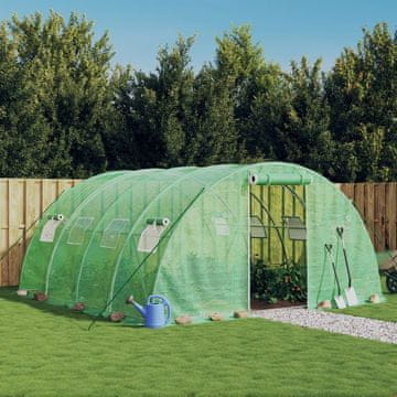 Vidaxl Staklenik s čeličnim okvirom, 16 m², 4x4x2 m