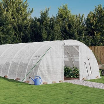 Vidaxl Staklenik s čeličnim okvirom Bijeli 24 m² 6x4x2 m