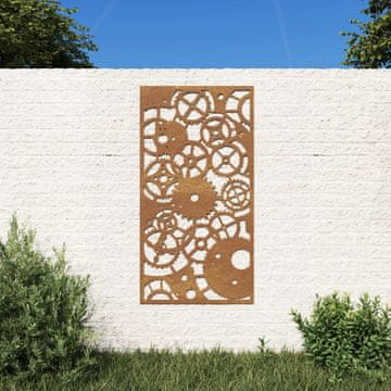 Vidaxl Vrtna zidna dekoracija, 105x55 cm, Corten čelik, lančanici