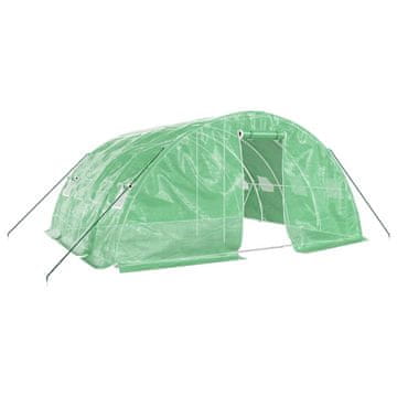 Vidaxl Staklenik s čeličnim okvirom zeleni 20 m² 5 x 4 x 2,3 m
