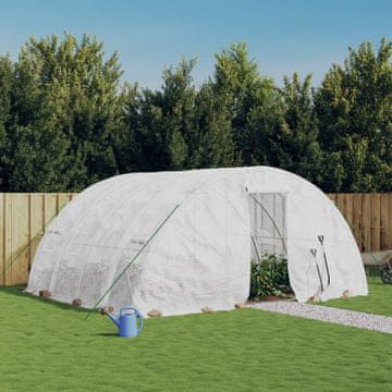 Vidaxl Staklenik s čeličnim okvirom, bijeli, 20 m², 5x4x2,3 m