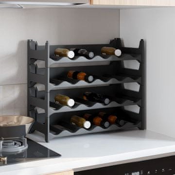 Vidaxl Stalak za vino koji se može slagati za 24 boce, PP
