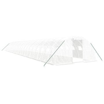 Vidaxl Staklenik s čeličnim okvirom bijeli 88 m² 22 x 4 x 2 m