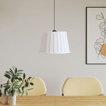 Vidaxl Sjenilo za viseću lampu, bijelo, Ø40x26 cm, pleteno