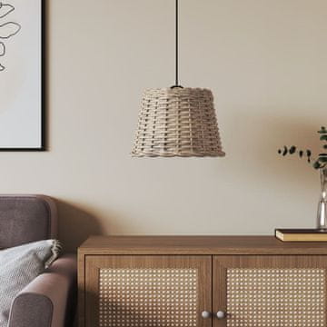 Vidaxl Sjenilo za viseću lampu, smeđe, Ø30x20 cm, pleteno