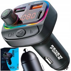 Dexxer Auto FM transmiter LCD bluetooth i punjač 12-24V 2x USB Quick Charge 3.0 RGB