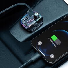 Dexxer Auto FM transmiter LCD bluetooth i punjač 12-24V 2x USB Quick Charge 3.0 RGB