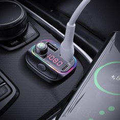 Dexxer Auto FM transmiter LCD bluetooth i punjač 12-24V 2x USB Quick Charge 3.0 RGB