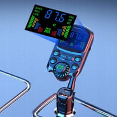 Dexxer Auto FM odašiljač Big LCD Bluetooth 5.3 i punjač 12-24V 3x USB 3.0 RGB