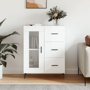 Vidaxl Ormarić, bijeli, sjajni, 69,5 x 34 x 90 cm, materijal na bazi drva