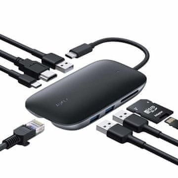 Aukey AUKEY CB-C71 USB Hub, 5000 Mbit/s, Crna