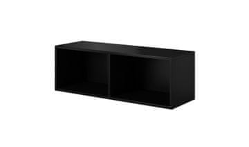 slomart Cama ROCO RO2 otvoreni ormarić za pohranu 112x37x37 cm, crni