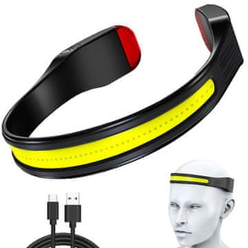 Bailong 2u1 univerzalna baterija. LED COB sportska naglavna svjetiljka USB 350lm IPX6