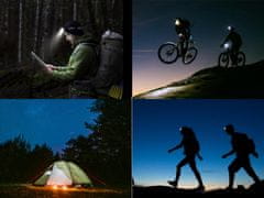 Bailong 2V1 Univerzalni AK. LED 2x cob glava svjetiljka USB XPE senzor na