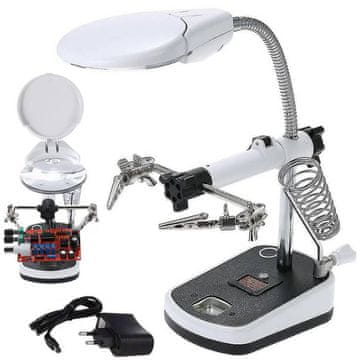 Verkgroup 3u1 LED 5 treća ručna lupa za lemljenje i držač 220V 10x povećanje