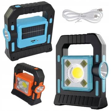 Verkgroup Prijenosni COB LED solarni baterijski reflektor USB powerbank