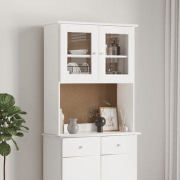 Vidaxl ALTA Komoda, bijela, 77x30x92 cm, masivni bor