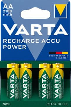 Varta VARTA HR6 AA Accu Power 2100 mAh punjive baterije, 4 komada, Zelena
