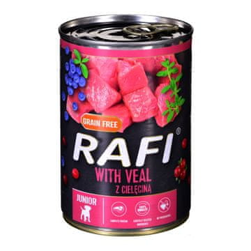 dnt Dolina Noteci Rafi Junior s teletinom, brusnicama i borovnicama - 400 g