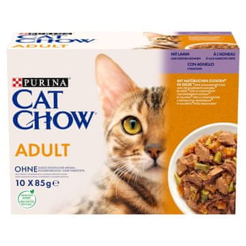 slomart Purina cat chow janjetina, zelena mahuna - mokra hrana za mačke - 10x85 g