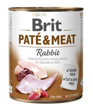 slomart Mokra hrana za pse BRIT PATÉ & MEAT Zec 800 g
