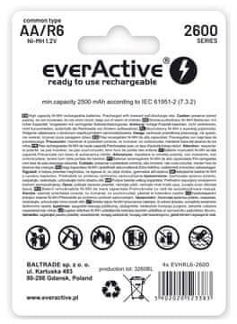 slomart Punjive baterije everActive Ni-MH R6 AA 2600 mAh Professional Line
