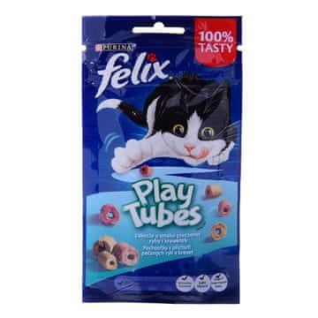 slomart Felix play tubes riba, škampi - poslastica za mačke - 50 g