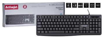 slomart Activejet K-3803S USB tipkovnica, crna