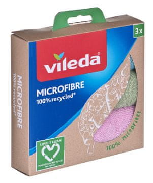 slomart Krpa za čišćenje Vileda Mikrovlakna 100% Recycled, 3 komada
