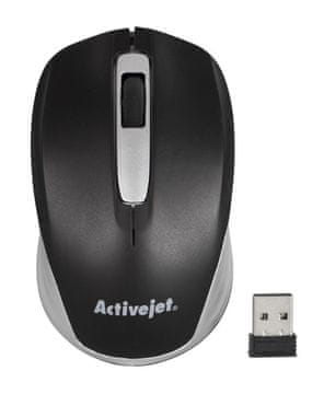 ActiveJet Activejet AMY-313, bežični miš, USB, optički, 1200 DPI, crno/sivi