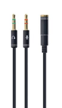 Gembird GEM CCA-418M Audio kabel, 3.5mm mini Jack, 0.2m, crni (2 komada u pakiranju)