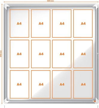 Nobo Ploča oglasna nobo vanjska magnetna s ključem 12xa4 924x970mm 1902581