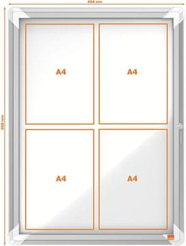 Nobo Ploča oglasna nobo vanjska magnetna s ključem 4xa4 494x668mm 1902577