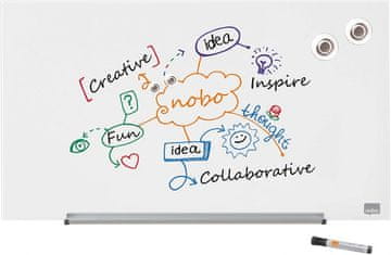 Nobo Ploča staklena nobo 67,7x38,1 diamond bijela 1905175