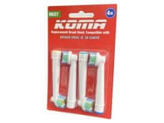 KOMA Certificirane zamjenske glave za Oral-B četkice za zube NK07 for Braun Oral-B EB18A 3D White, 4 pcs