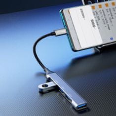 DUDAO A16T HUB adapter USB-C - 4x USB, crno